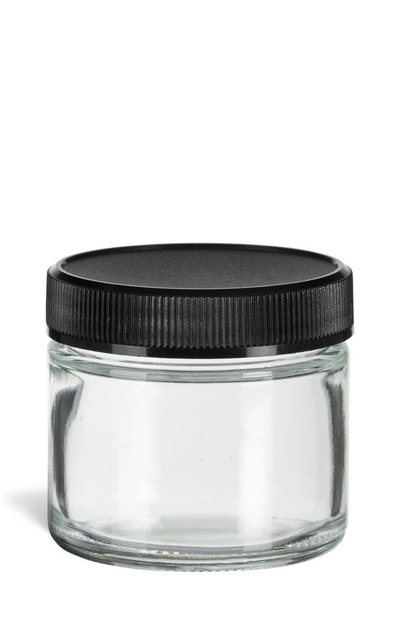 Glass jar with plastic lids